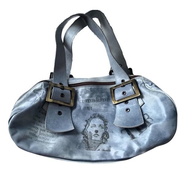 Bocci vintage leather light blue satchel bag - Picture 1 of 6